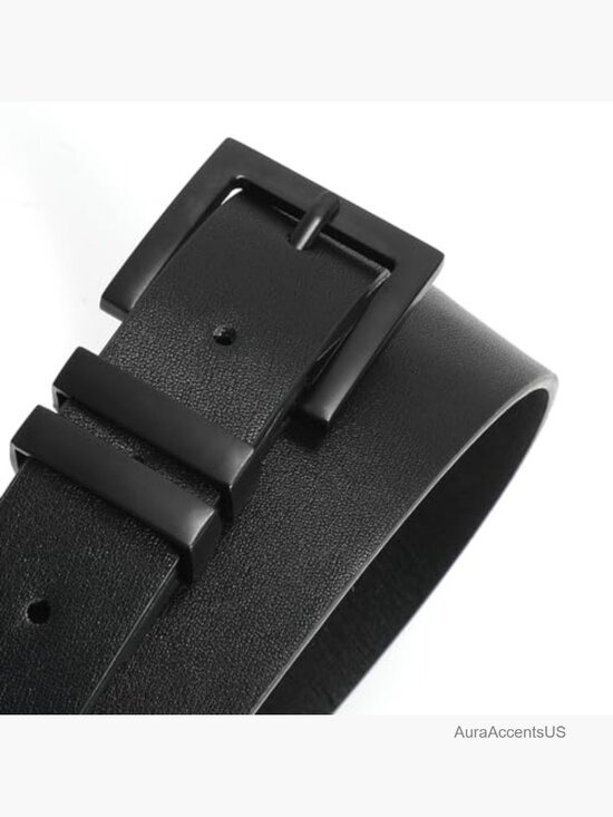 Women\'s Leather Belt - Square Gold Buckle Waist Belt for Jeans & Dresses main image 4